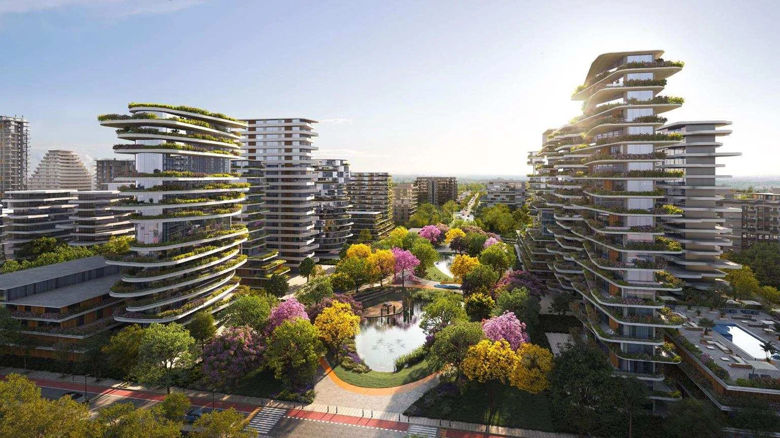 Arquitetura integrada à vegetação em um projeto urbano da Vokkan